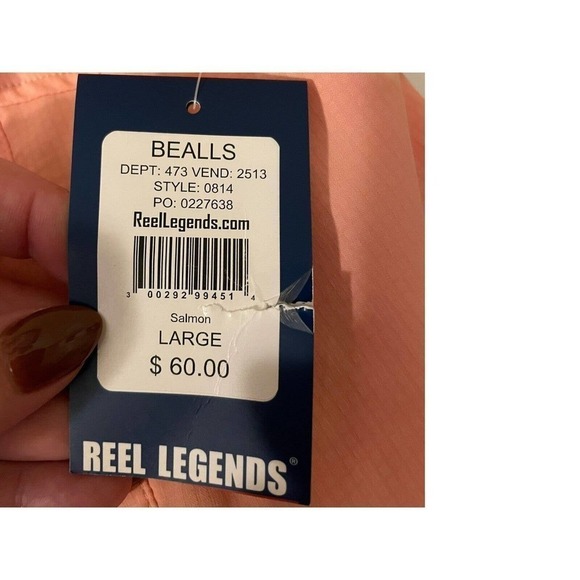 Reel Legends NEW Mens Fishing Shirt Size Large Vented Back Roll Tab Long Sleeves - Picture 10 of 13